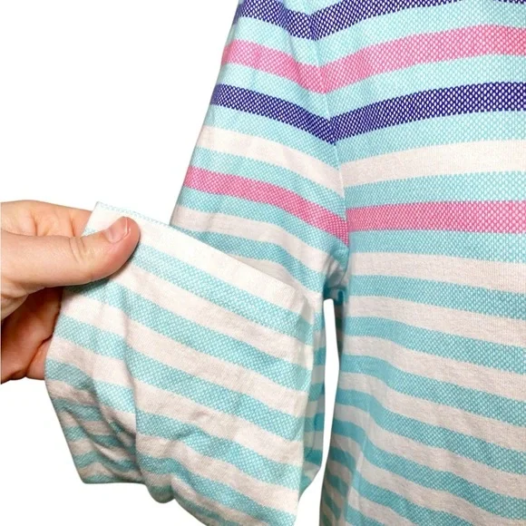 Talbots Women's Long Sleeve Striped Top - Blue, Pink, Purple - Picture 5 of 12